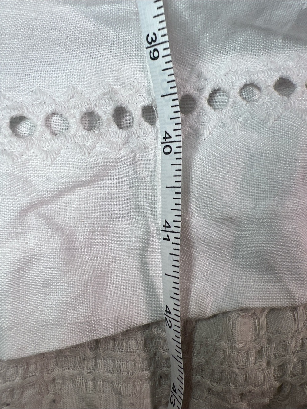 Madewell White Eyelet-Hem Spaghetti-Strap Midi Dress linen blend size 12 - Picture 8 of 10